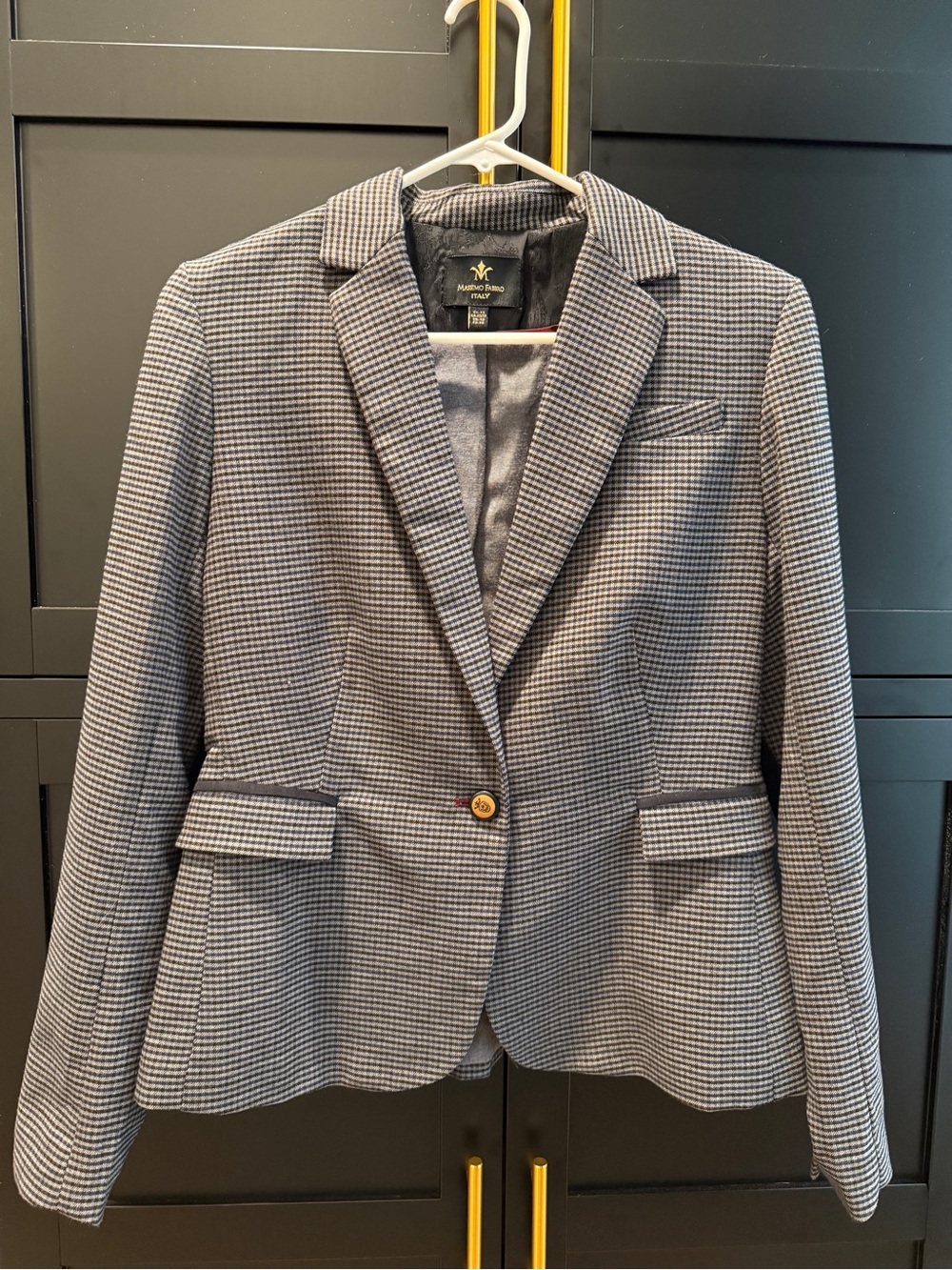 Massimo Fabbro-Italy Women's Houndstooth Blazer.
